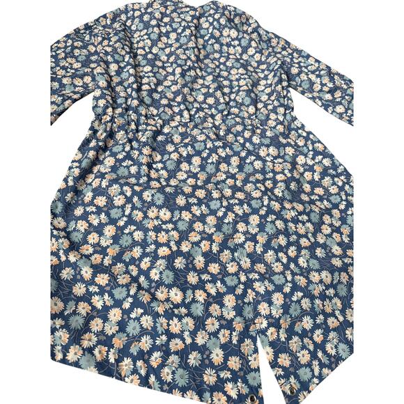 Madewell Preppy Ruffle-Neck Anorak Raincoat French Floral Blue Moon Size Smalll - Picture 12 of 14